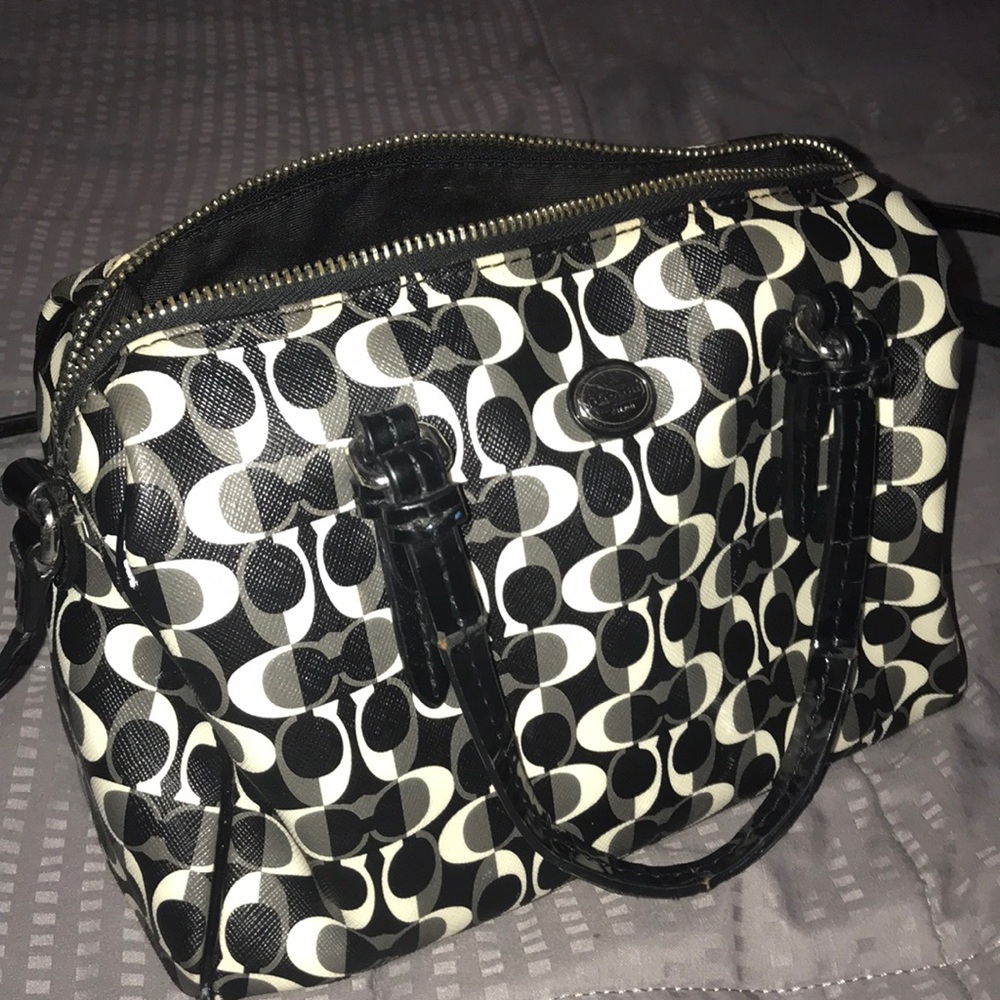 COACH Mini Black And White purse